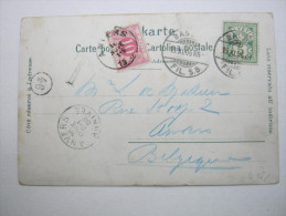1906, Nachportokarte Aus  BASEL  ,   Nach Belgien - Covers & Documents