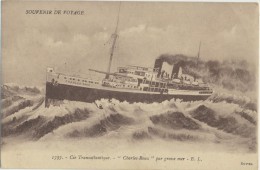 CPA Bateau - Compagnie Transatlantique Le Charles ROUX Par Grosse Mer - 1916 - Dampfer