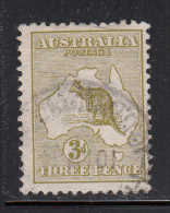 Australia Used Scott #5 3p Kangaroo And Map, Die I - Oblitérés