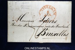 Complete Brief  Van Amsterdam Naar  Brussel , 1830 - ...-1852 Prephilately