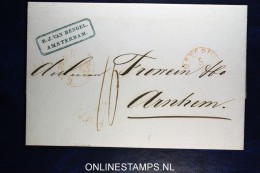 Complete Brief  Van Amsterdam Naar Arnhem 1855 - Brieven En Documenten