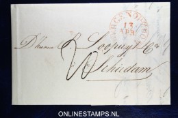 Complete Brief Bergen Op Zoom Naar Schiedam 1834 - ...-1852 Préphilatélie