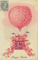 CPA Bonne Année - Mongolfière De Fleurs - Ballon 1905 - Nouvel An