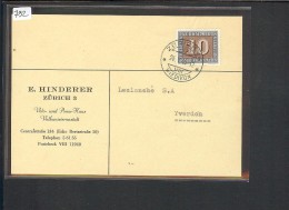 SUISSE - LETTRE VELO UND PNEU HAUS, E. HINDERER, ZURICH - Storia Postale