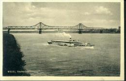 Wesel Rhein Rheinbrücke Brücke Dampfschiff Schiff 26.8.1937 - Wesel