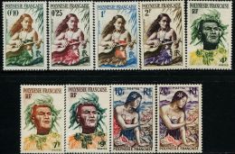 FN1153 Polynesia 1958 Tahitian Beauty Aboriginal 9v MNH - Unused Stamps