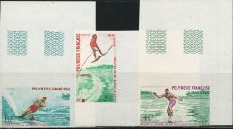 FN1169 Polynesia 1971 Water Sports Imperf 3v MNH - Unused Stamps
