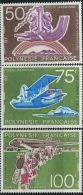 FN1220 Polynesia 1975 Travel Aircraft Woodcarving 3v MNH - Unused Stamps