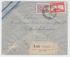 Argentina/Switzerland REGISTERED AIRMAIL COVER 1950 - Covers & Documents