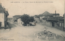 ( CPA 38 )  LES ABRETS  /  La Place - Route De Morestel Et Route D'Aoste - - Les Abrets