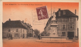 ( CPA 38 )  LES ABRETS  /  La Fontaine Et Rue Gambetta  - - Les Abrets