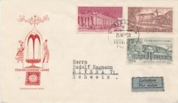 Czechoslovakia / First Day Cover (1958/09 A) Praha 3 (a): Czechoslovakian Spa - (30h) Karlovy Vary - To CH (I8017) - Hydrotherapy