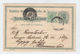 Brazil/Germany UPRATED POSTAL CARD 1921 - Lettres & Documents