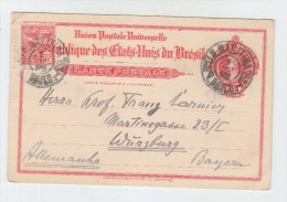 Brazil/Germany UPRATED POSTAL CARD 1922 - Lettres & Documents