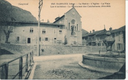 ( CPA 38 )  BARRAUX  /  La Mairie - L'Église - La Place - Les 4 Fontaines - Le Monument Des Combattants 1914-1918 - - Barraux