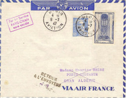 AIR FRANCE Ouverture De Paris-Oran 08/07/47 - Premiers Vols
