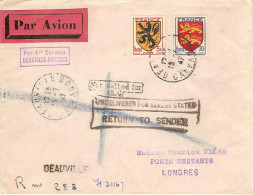 AIR FRANCE Sous Traité à Air Transport Ouverture De Deauville Londres 15/07/47 - Erst- U. Sonderflugbriefe