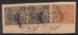 Federated Malay States Used On Piece, Postmark, Malaya, - Federated Malay States