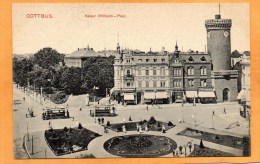 Cottbus Kaiser Wilhelm Platz Tram 1908 Postcard - Cottbus