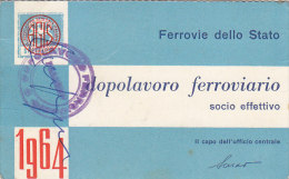 3-3535- Tessera Dopolavoro Ferroviario 1964  - Palermo - Sonstige & Ohne Zuordnung