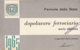 3-3536- Tessera Dopolavoro Ferroviario 1965  - Palermo - Otros & Sin Clasificación