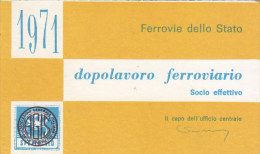 3-3539- Tessera Dopolavoro Ferroviario 1971  - Palermo - Altri & Non Classificati