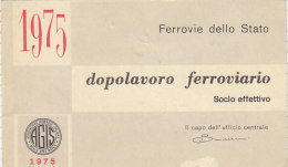 3-3542- Tessera Dopolavoro Ferroviario 1975 - Palermo - Autres & Non Classés