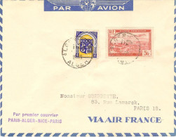 AIR FRANCE Ouverture Nice-Alger En Correspondance Avec Paris-Nice 11/05/48 R Le12/05/48 - Premiers Vols