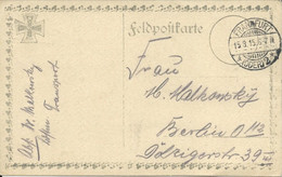 1915 - CARTE FELDPOST De FRANKFURT / ODER Pour BERLIN - Feldpost (portvrij)