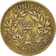 Monnaie, Tunisie, Anonymes, 2 Francs, 1921, TB+, Aluminum-Bronze, KM:248 - Tunisie