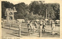 N°40601 -cpa Mamers -la Piscine- - Natation