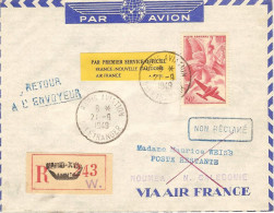 AIR FRANCE 1°service Régulier Paris-Saigon-Nouméa 21/09/49 - Primeros Vuelos
