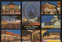 6496- POSTCARD, VIENNA- PRATER QUARTER BY NIGHT, AMUSEMENT PARK, FERRIS WHEEL - Prater