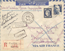 AIR FRANCE Nouvelle Fréquence Ajoutée Vers Brazzaville 07/11/49 Via Alger-Kano-Douala Rare ! - Primeros Vuelos