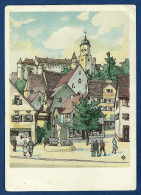 Heidenheim,Eugen-Jaekle-Platz,Michaels-Kirche,Schloß Hellenstein,ca.1955-1965,Künstlerkarte, - Heidenheim