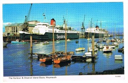 RB 999 - 1979 Postcard - Channel Islands Sealink Ferries & Harbour - Weymouth Dorset - Shipping Theme - Weymouth