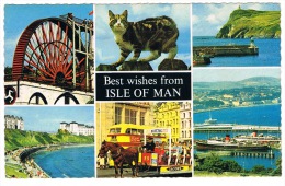 RB 999 - 1970 Isle Of Man Multiview Bamforth Postcard - Super Motorcycling Slogan Postmark - MGP Races - Insel Man