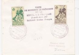 LETTRE SOUDAN FRANCAIS   1947  VISITE DU PRESIDENT FRANCAIS A BAMAKO - Briefe U. Dokumente