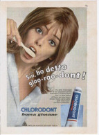 1967 - Dentifricio CHLORODONT - 1 Pubblicità Cm. 13,5 X 18,5 - Magazines