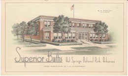 Hot Springs National Park Arkansas, Superior Baths Bathouse Resort, C1920s Vintage Postcard - Hot Springs