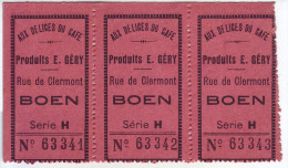 42 - BOËN . Aux Délices Du Café. Produits E.Géry . Série De 3 Bons - - Bons & Nécessité