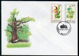 Litauen,Lithuania,FDC, Naturschutz,Orchideen,Stranddistel, 11.7.1992 - Lithuania