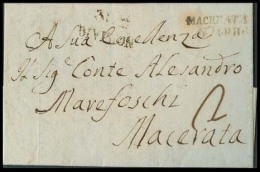 1812 (2 April). EL Full Text. From Roma  (Pontificio) With Handstruck And Manuscript "2" Postal To Macerata  (Pontifi... - Non Classificati
