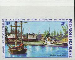 FN1236 Polynesia 1972 Papeete Port Ship Imperf 1v MNH - Unused Stamps