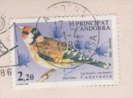 ANDORRE MULTIVUES  (VOITURE AUTOMOBILE CITROEN ) OISEAU CARDUELIS  NATURE 1985 - PAS DE LA CASA VOIR LES SCANNERS - Storia Postale