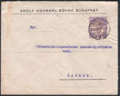 Hungary 1924, Cover Budapest To Zagreb W./postmark Budapest - Cartas & Documentos
