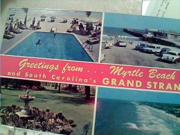 USA  4 Views, Greetings From Myrtle Beach And South Carolina's Grand Strand, Swimming PISCINA AUTO CAR  VB1974  EN9468 - Myrtle Beach