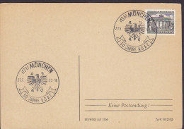 Germany Berlin Sonderstempel MÜNCHEN 1953 Card Karte 50 Jahre ADAC Adler Eagle Cachet Brandenburger Tor Stamp - Brieven En Documenten