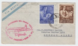 Argentina/USA 25TH ANNIVERSARY FIRST FLIGHT BA/MIAMI COVER 1954 - Covers & Documents