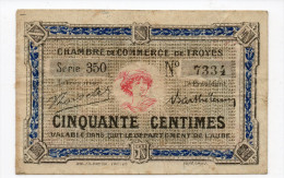 10 Troyes - 50 Centimes - Cámara De Comercio